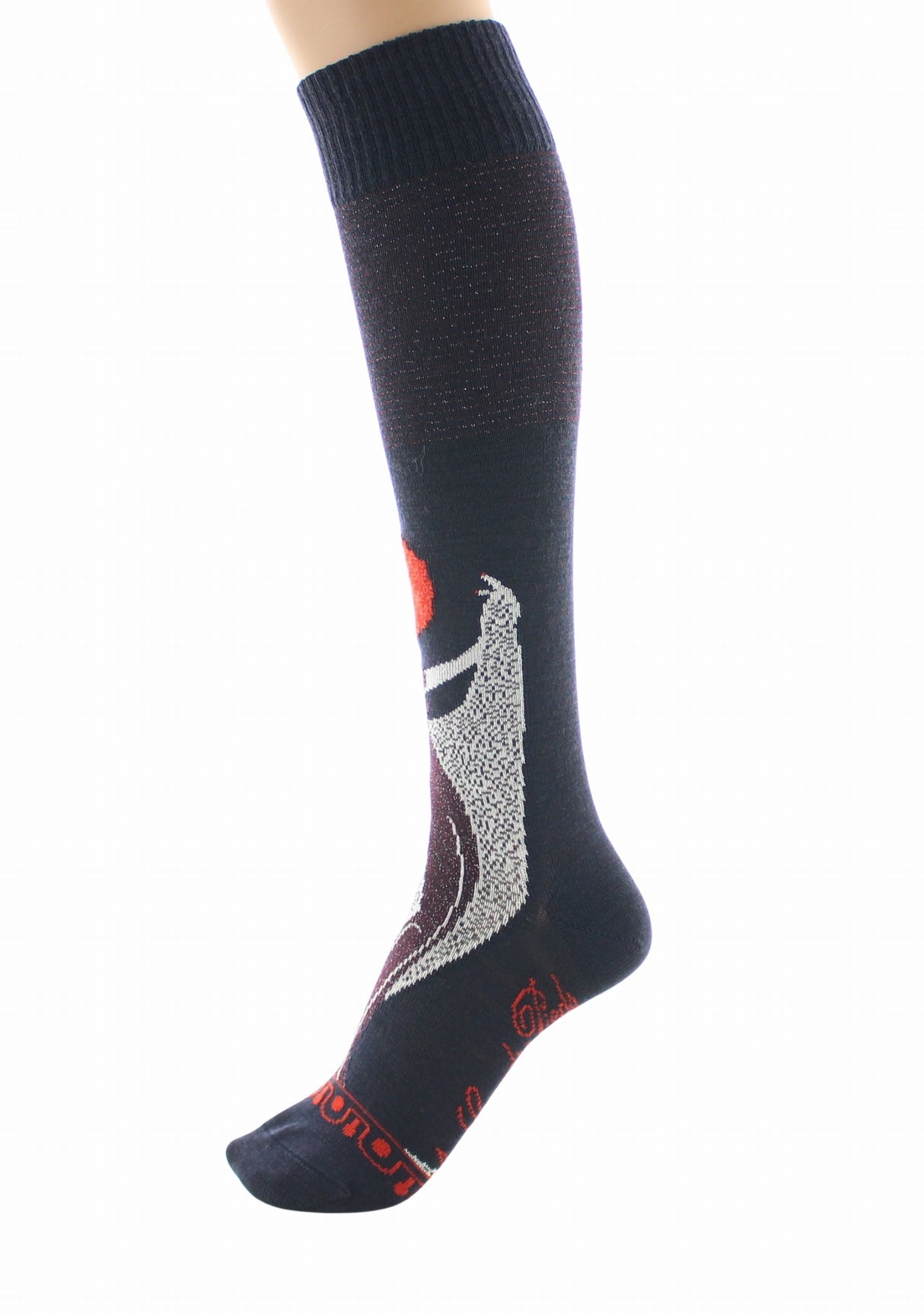 Chaussettes hautes femme laine peignée Berthe La Femme 1900 MARINE