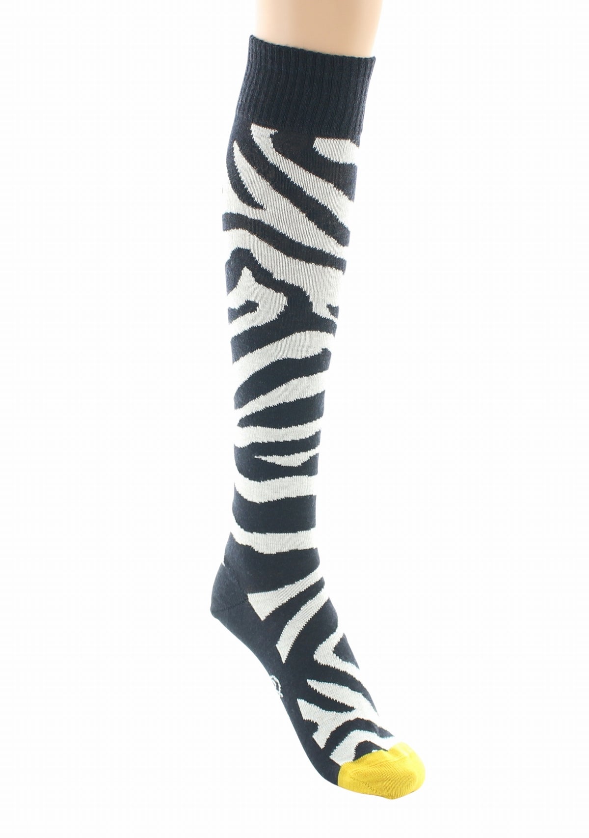 Chaussettes hautes femme laine Zèbre NOIR/BLANC
