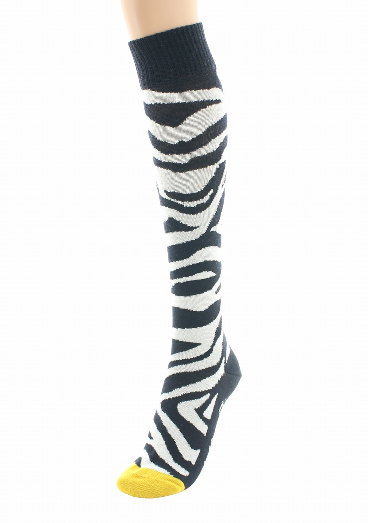 Chaussettes hautes femme laine Zèbre NOIR/BLANC