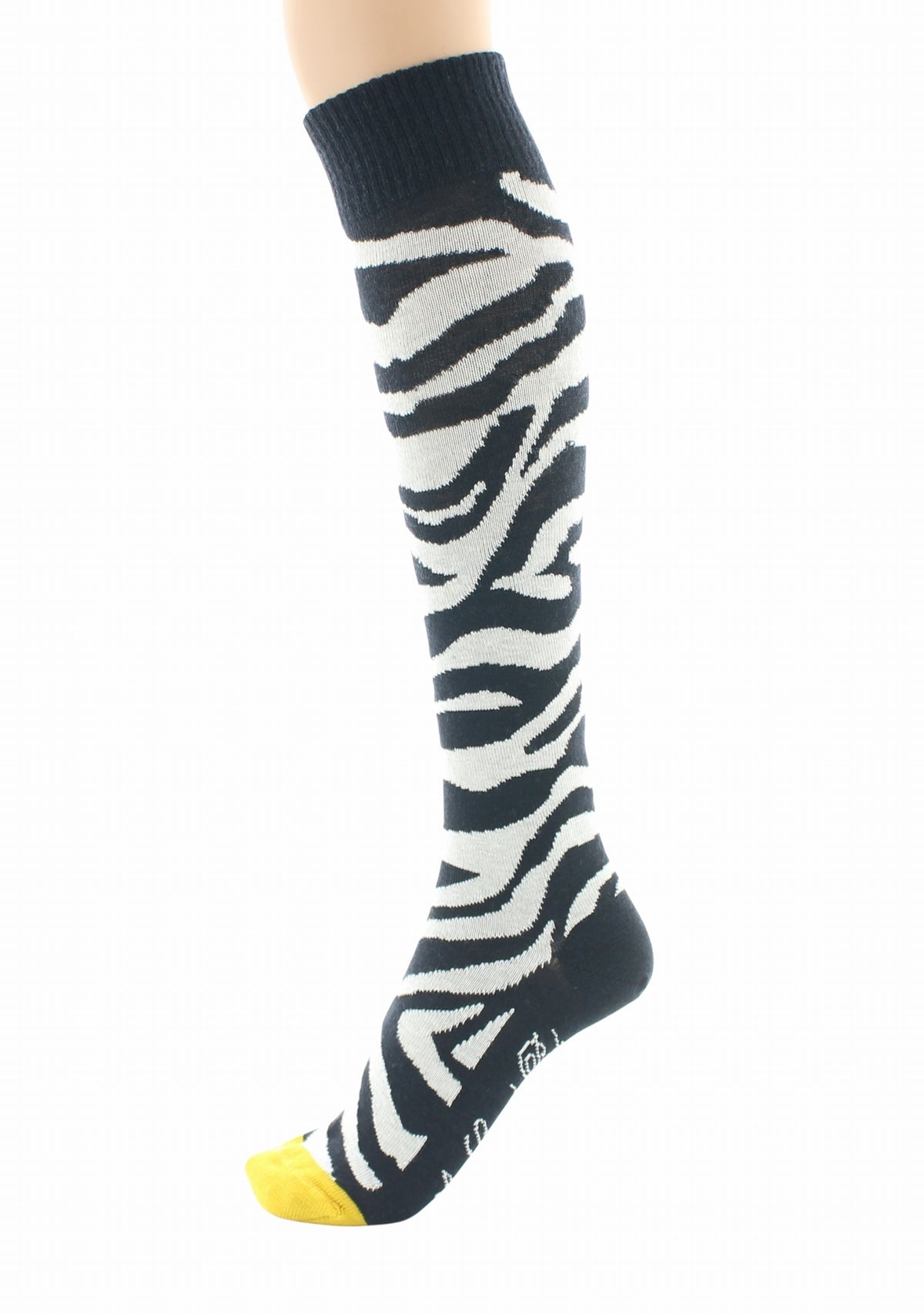 Chaussettes hautes femme laine Zèbre NOIR/BLANC