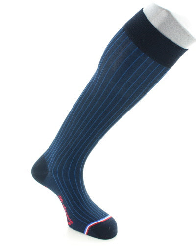 Chaussettes hautes homme Orsay en coton fil d'Écosse Marine/Bleu
