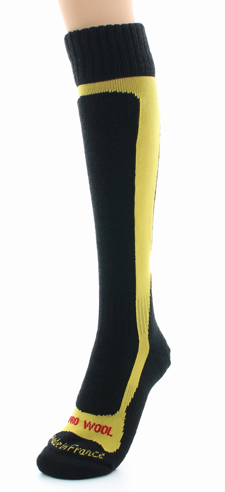 Chaussettes hautes mixtes Pro en laine peignée mélangée JAUNE