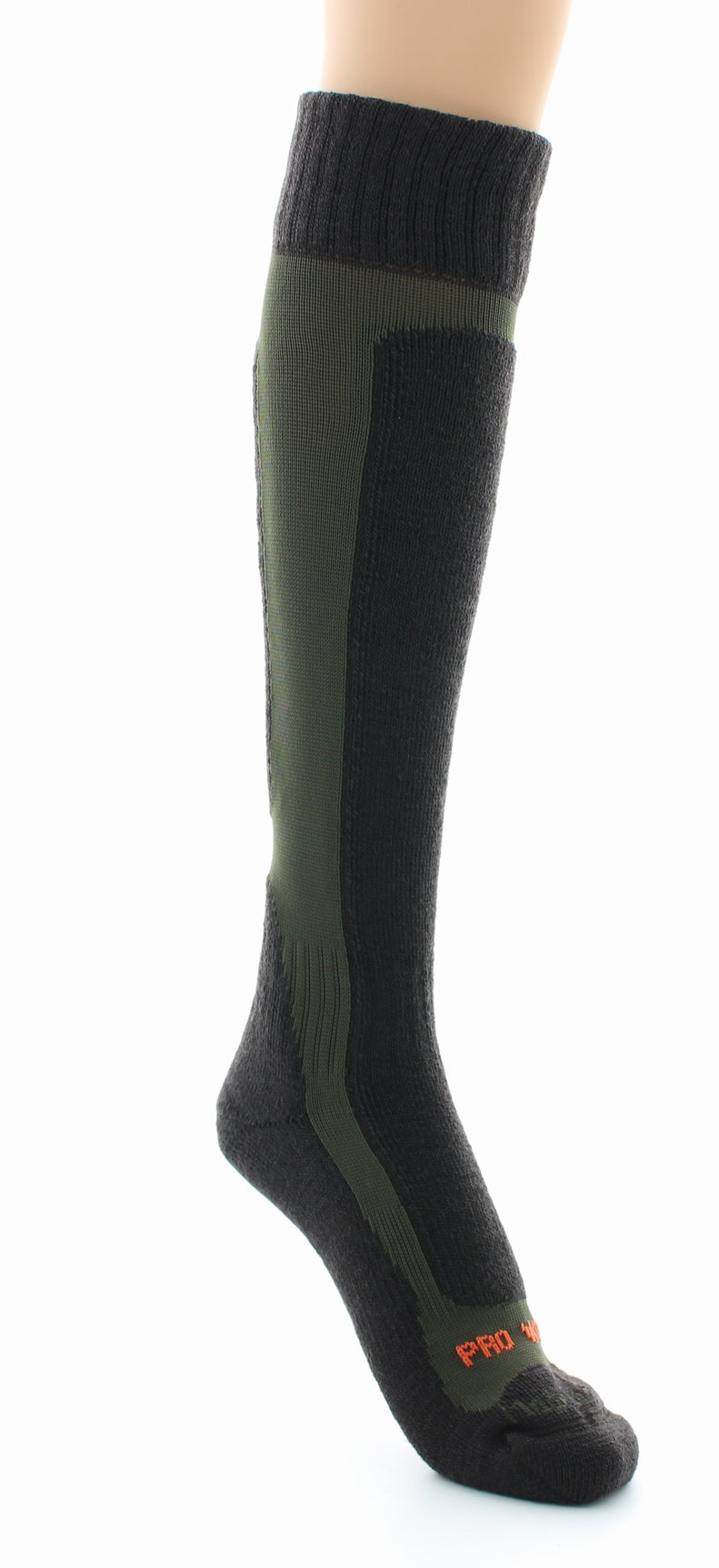 Chaussettes hautes mixtes Pro en laine peignée mélangée MARRON