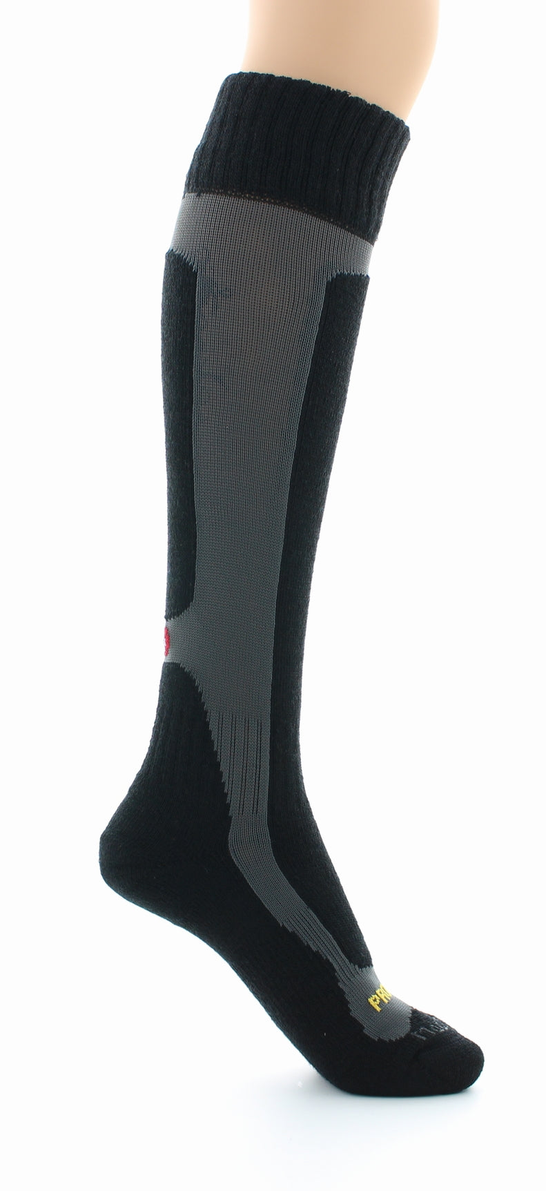 Chaussettes hautes mixtes Pro en laine peignée mélangée NOIR