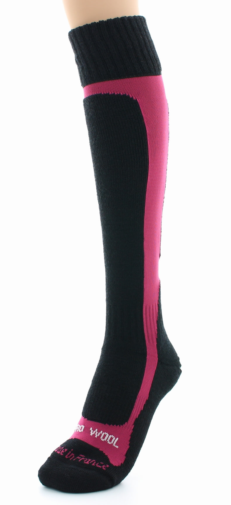 Chaussettes hautes mixtes Pro en laine peignée mélangée VIEUX ROSE