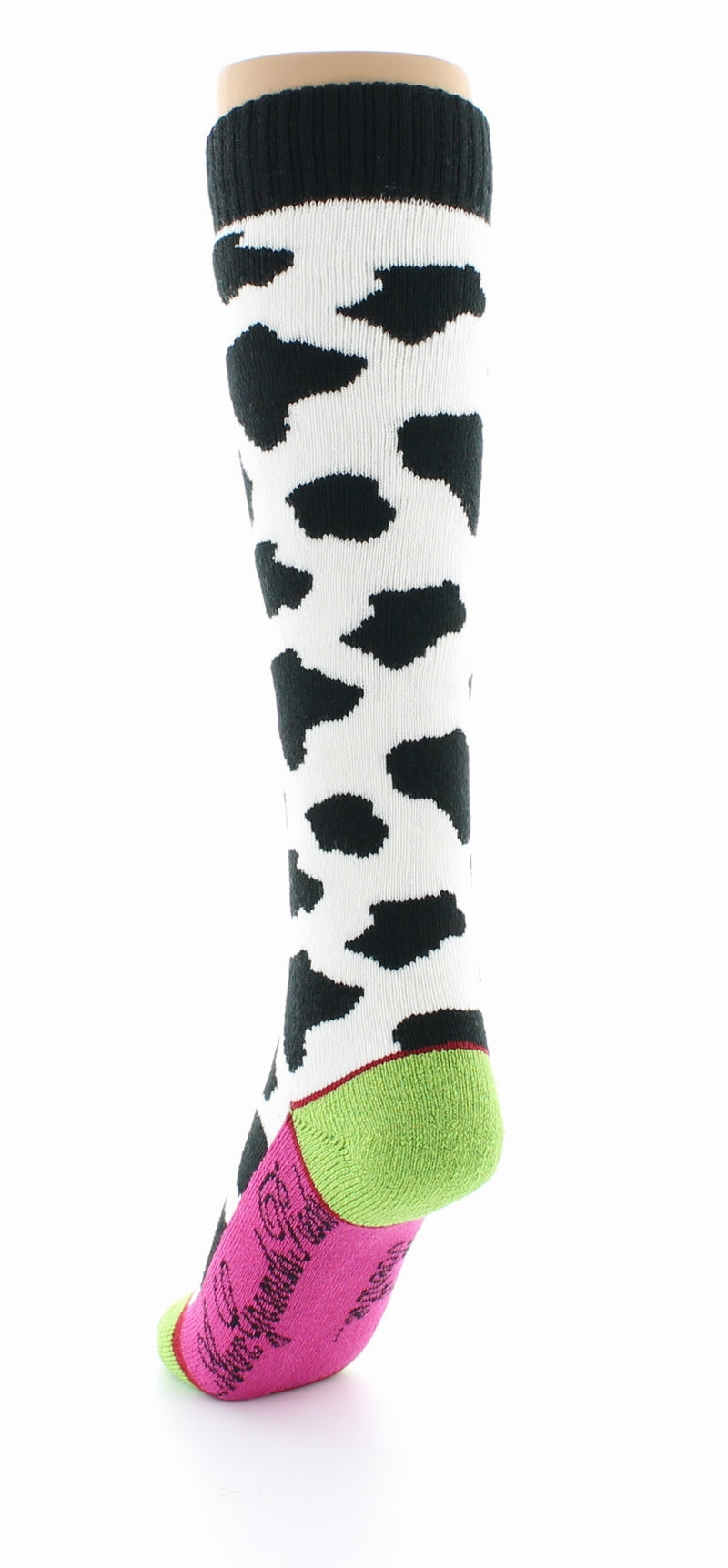 Chaussettes hautes Vache laine et coton NOIR-ECRU