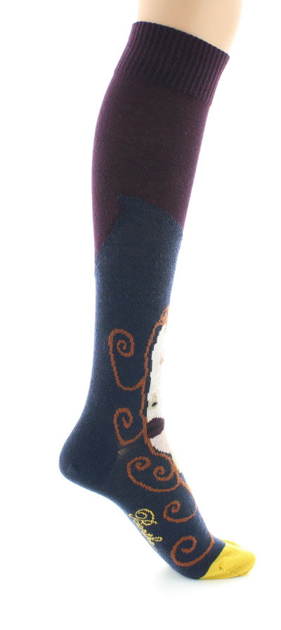 Chaussettes hautes Visage d'une femme MARINE