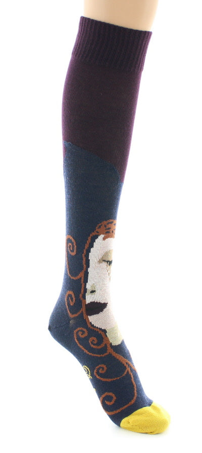 Chaussettes hautes Visage d'une femme MARINE