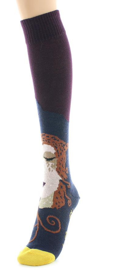 Chaussettes hautes Visage d'une femme MARINE