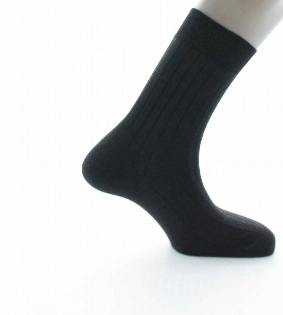 Chaussettes homme à côtes derby en pur coton fil d'Écosse ACIER
