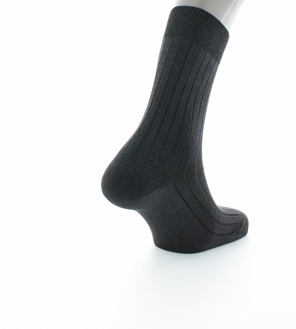 Chaussettes homme à côtes derby en pur coton fil d'Écosse ACIER