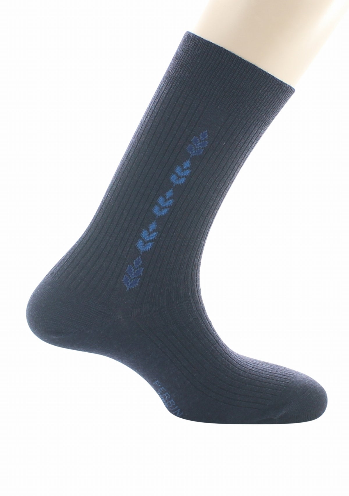 Chaussettes homme Confort en laine peignée Baguette Marine - Perrin MARINE