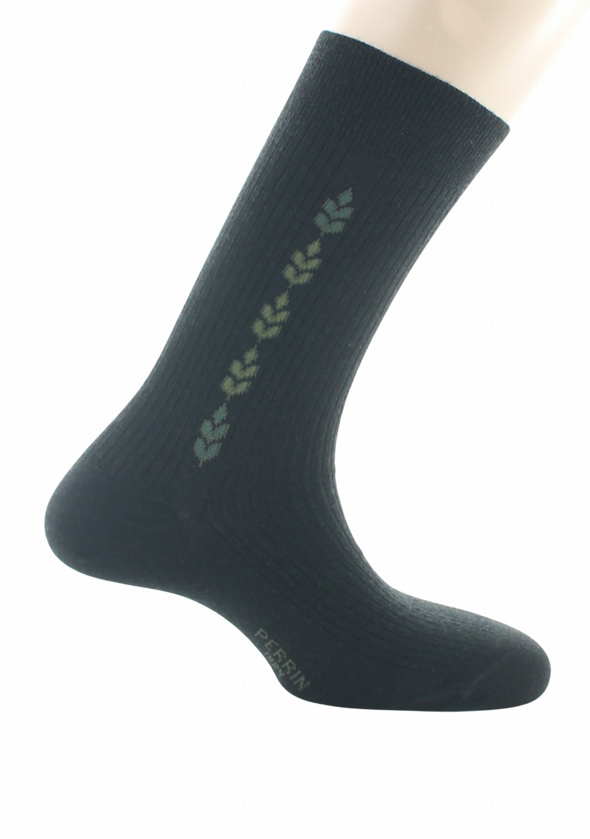 Chaussettes homme Confort en laine peignée Baguette Noir - Perrin NOIR