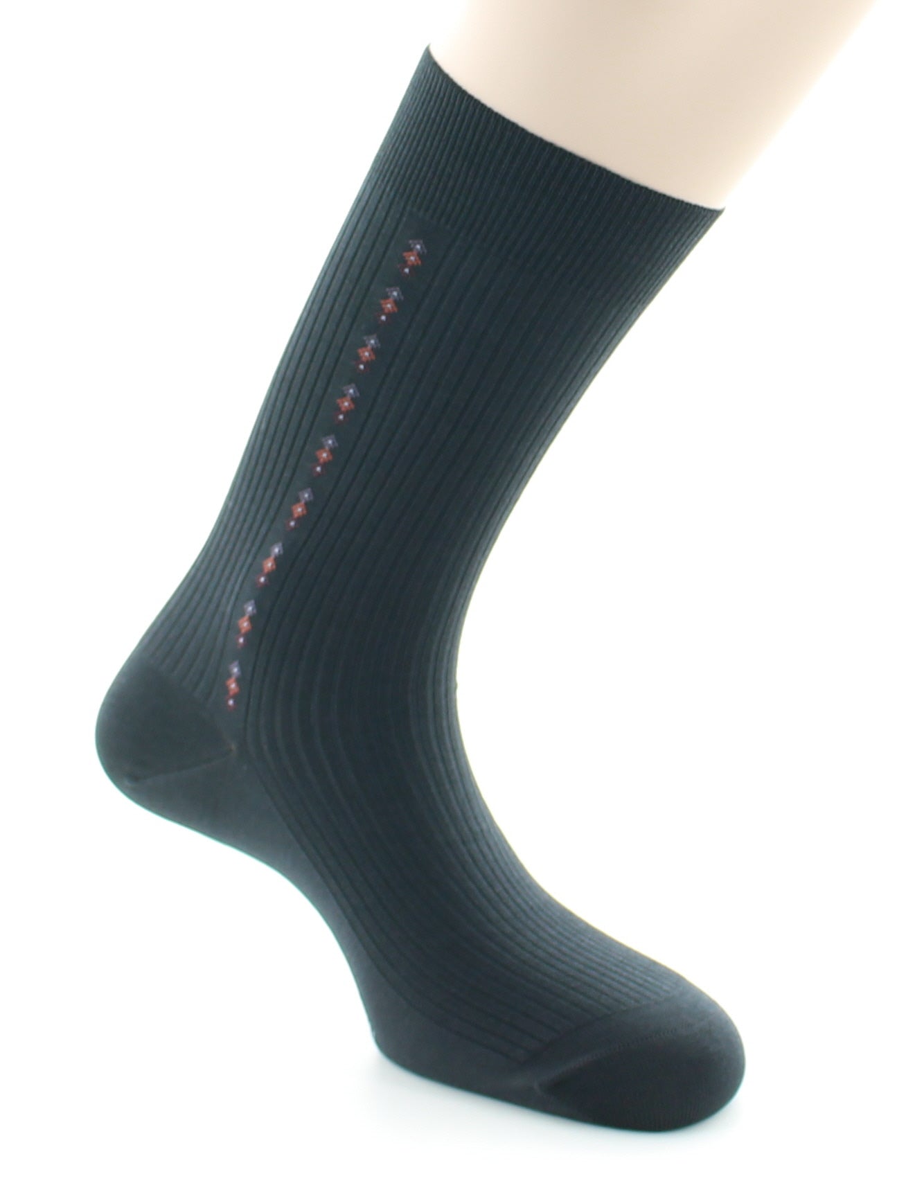 Chaussettes homme Confort Fantaisie Baguette en Coton fil d'Écosse ANTHRACITE