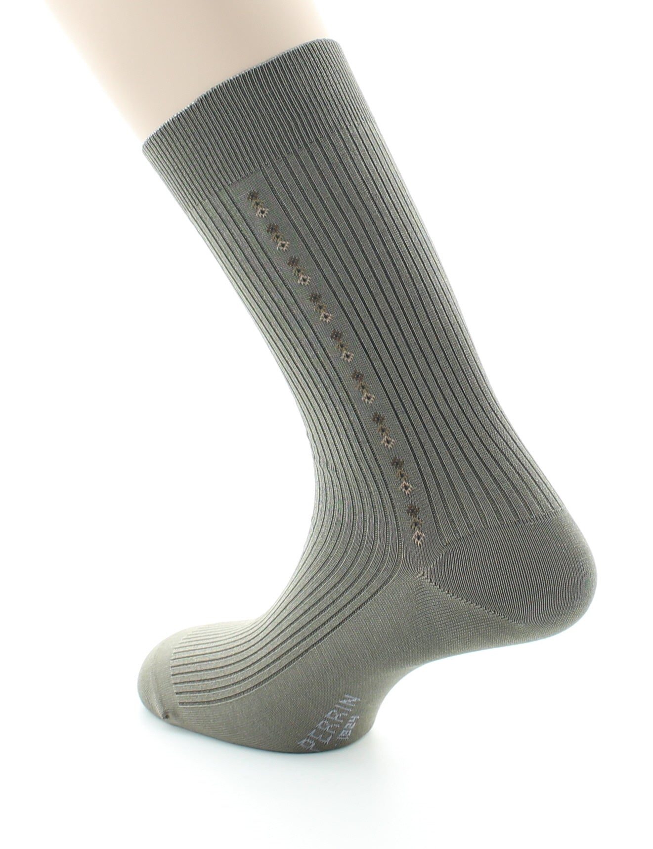 Chaussettes homme Confort Fantaisie Baguette en Coton fil d'Écosse STONE