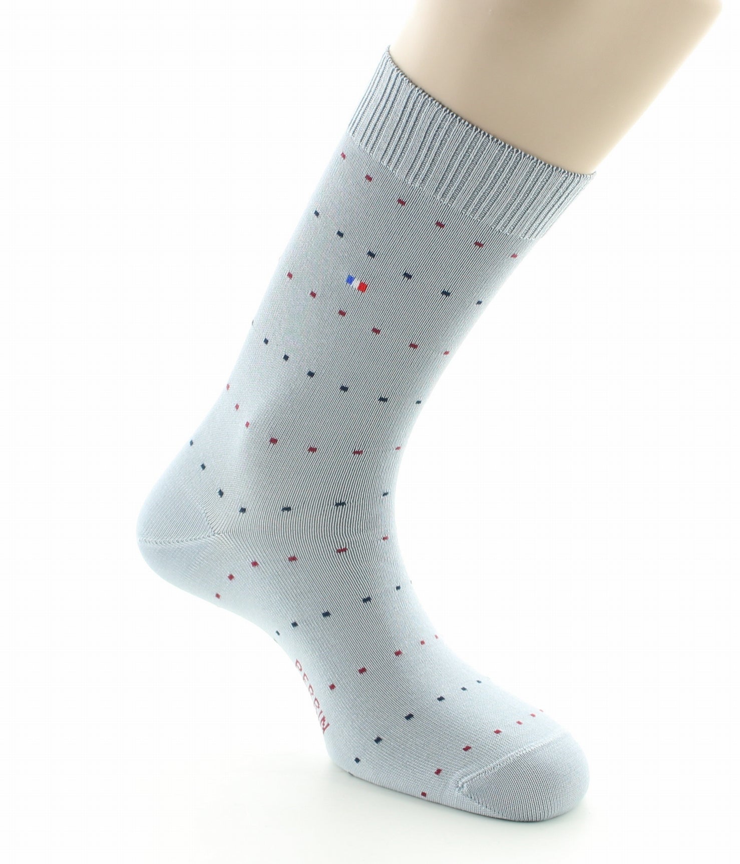 Chaussettes homme Confort Plumetis en Coton fil d'Écosse GRIS CLAIR