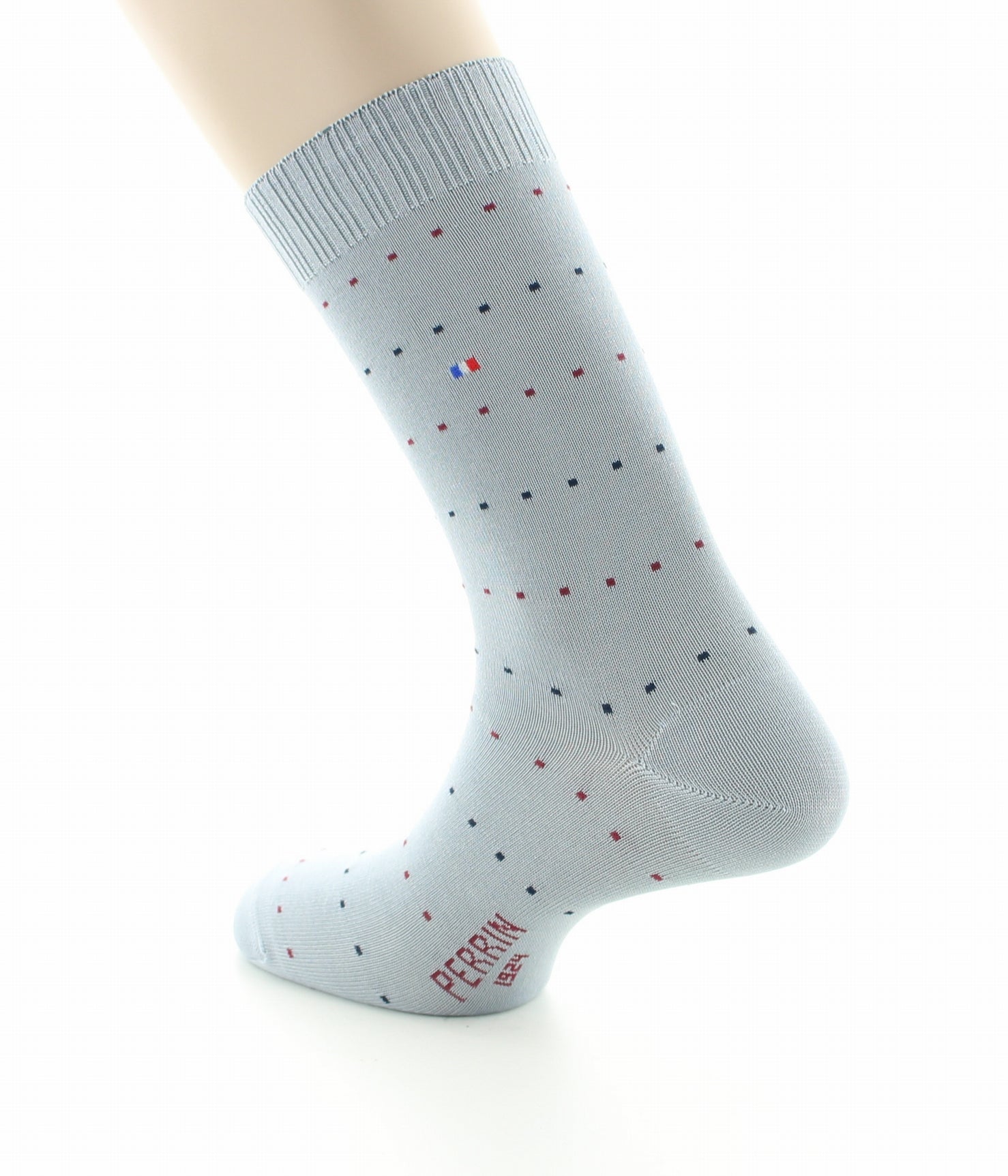 Chaussettes homme Confort Plumetis en Coton fil d'Écosse GRIS CLAIR