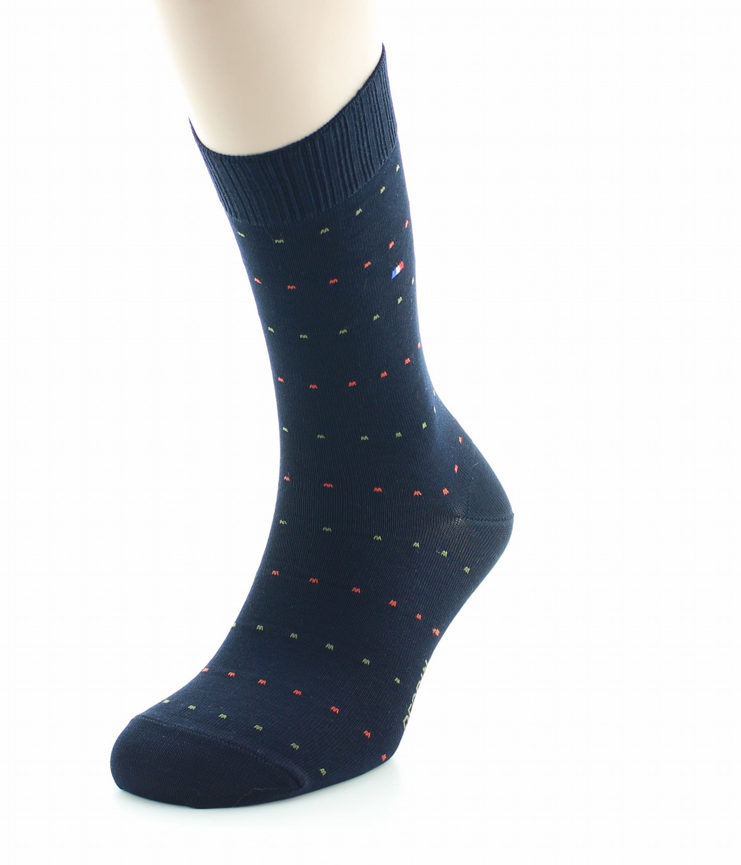 Chaussettes homme Confort Plumetis en Coton fil d'Écosse MARINE