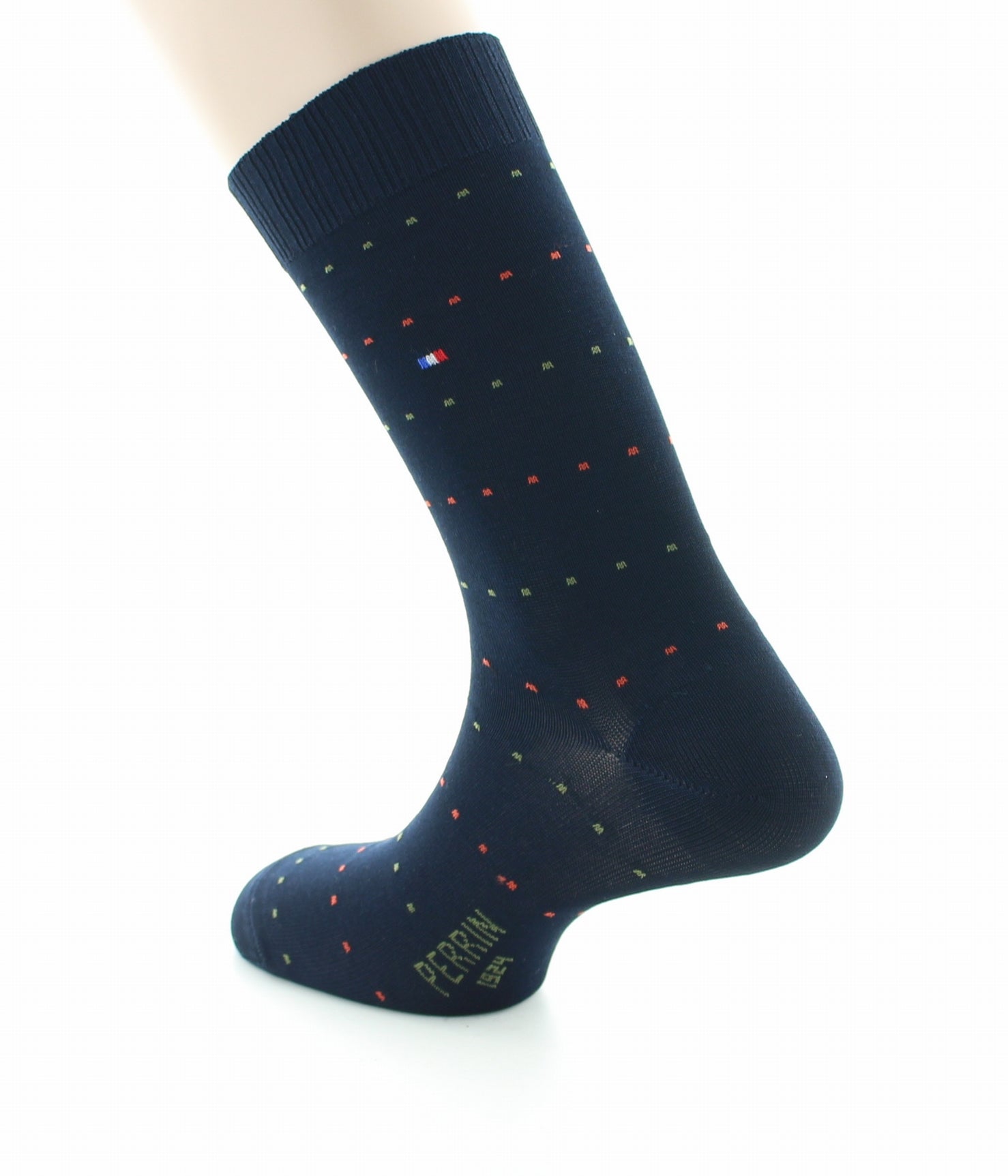 Chaussettes homme Confort Plumetis en Coton fil d'Écosse MARINE