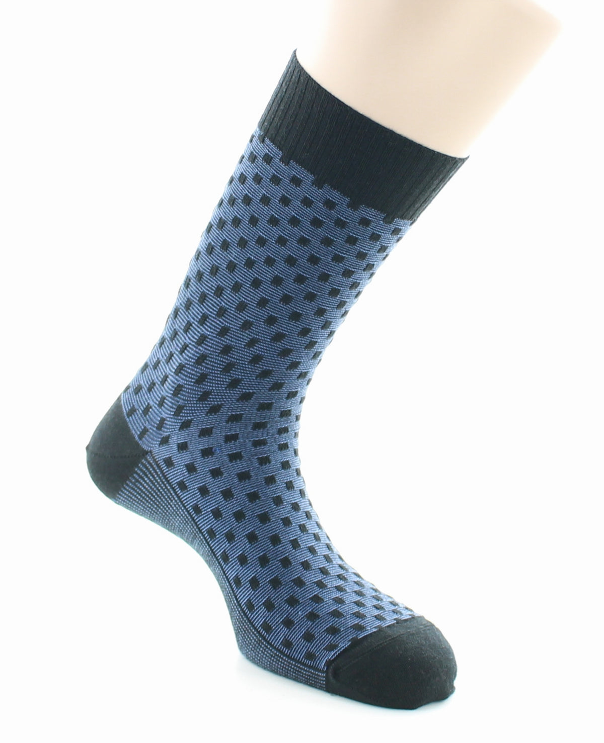 Chaussettes homme Confort Plumetis en laine peignée NOIR-JEAN