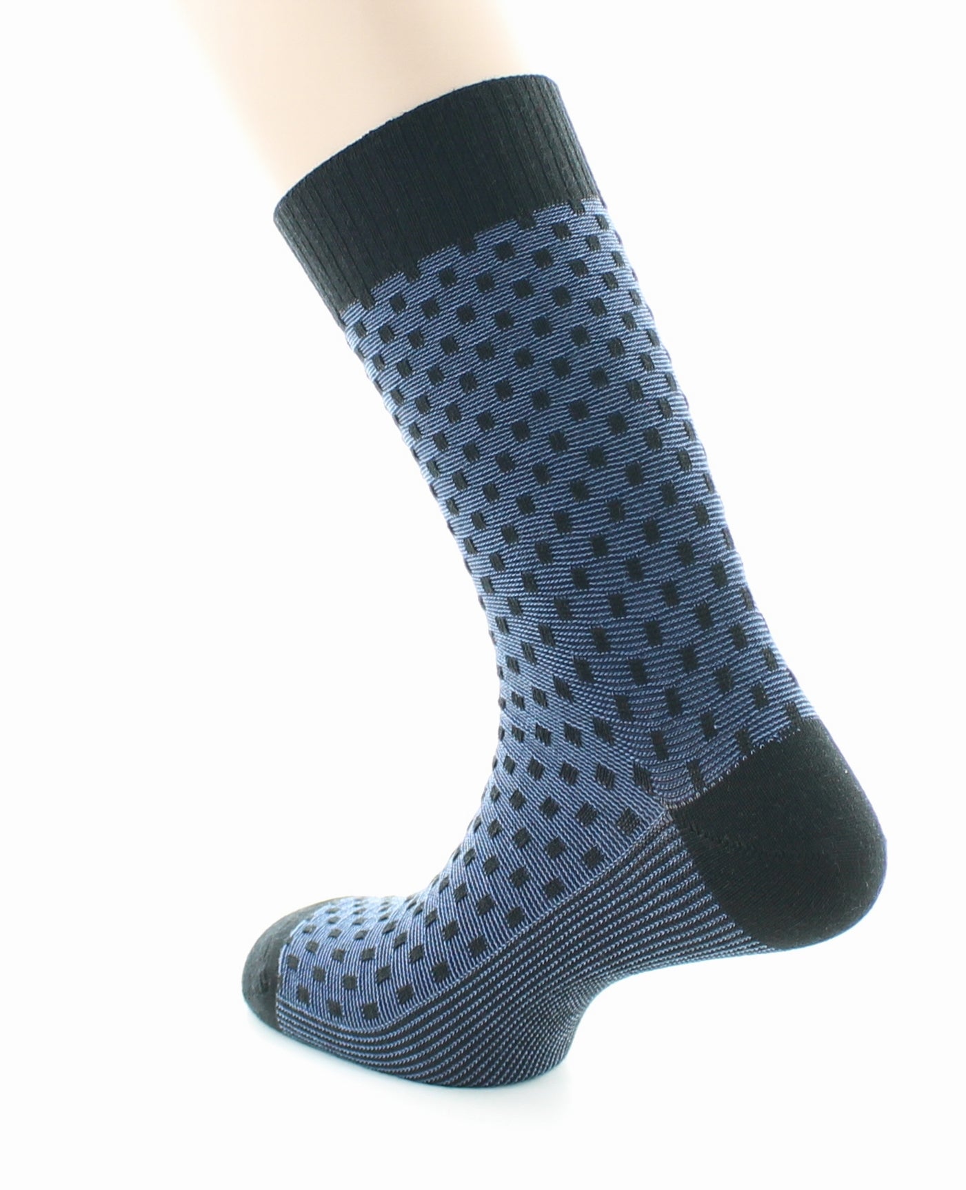 Chaussettes homme Confort Plumetis en laine peignée NOIR-JEAN
