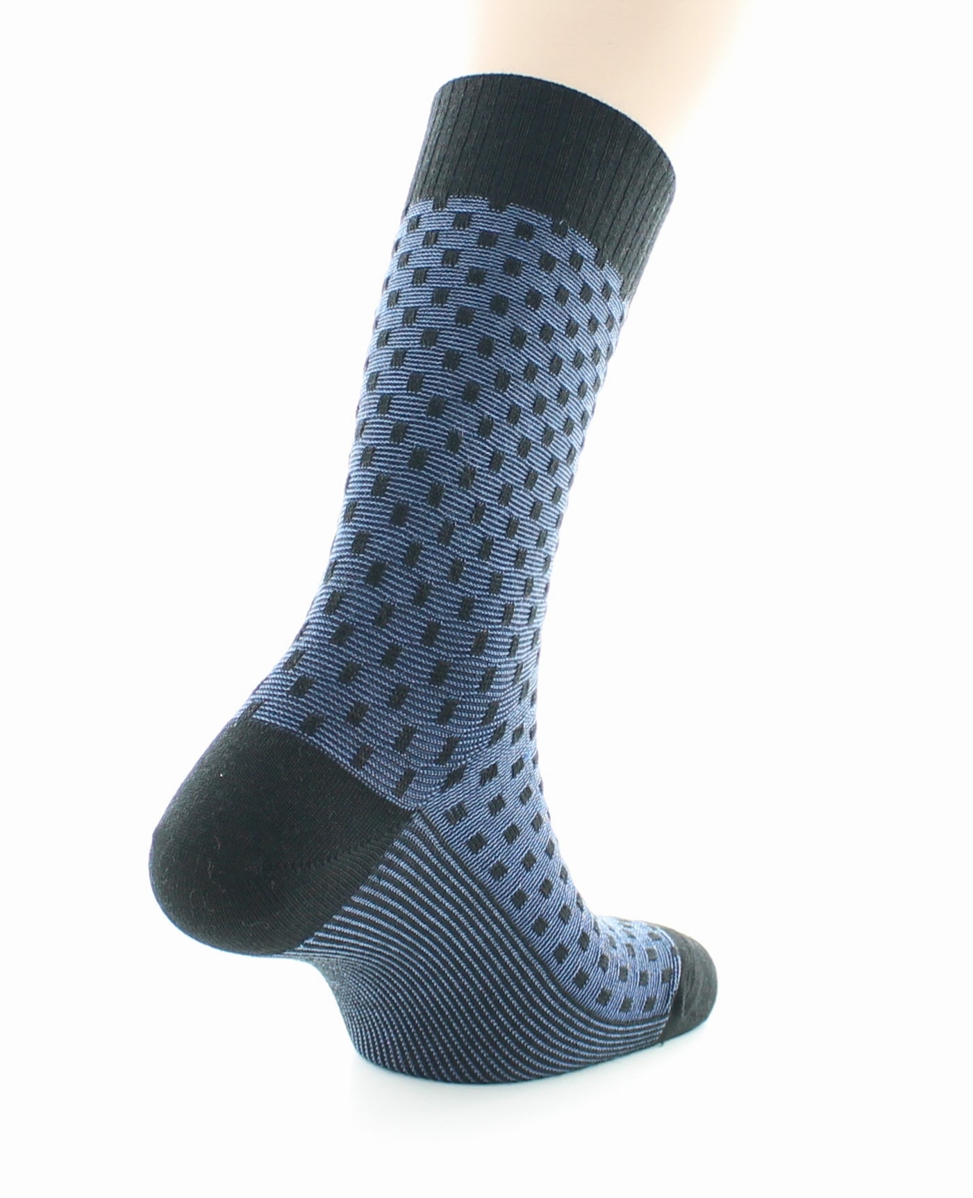 Chaussettes homme Confort Plumetis en laine peignée NOIR-JEAN