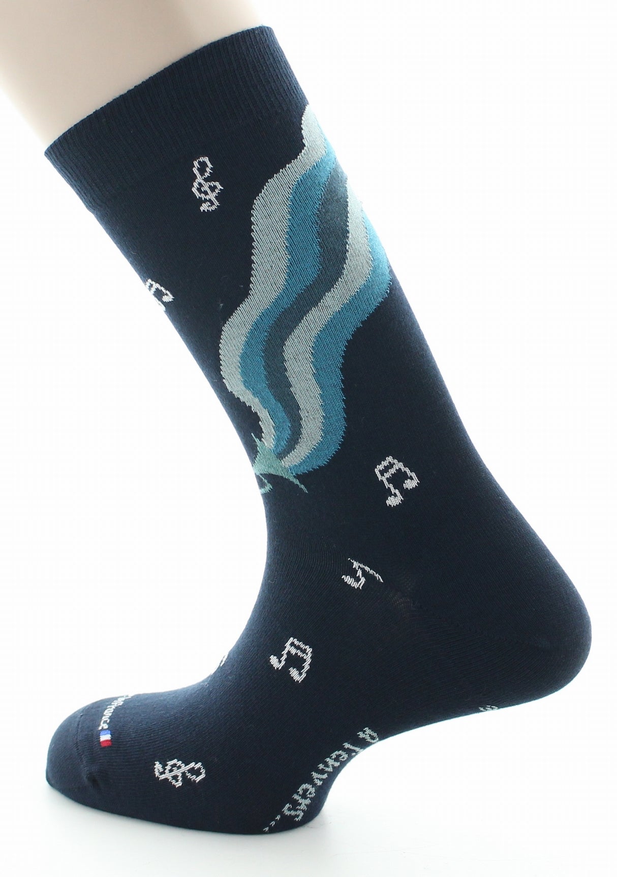 Chaussettes homme coton bio musique marine MARINE
