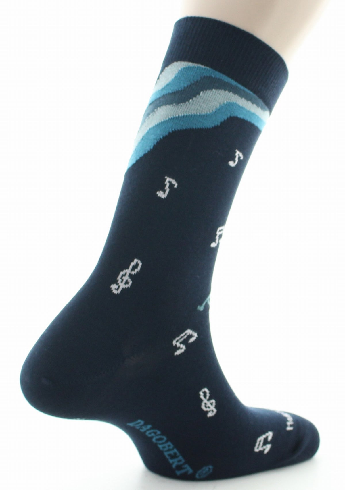 Chaussettes homme coton bio musique marine MARINE