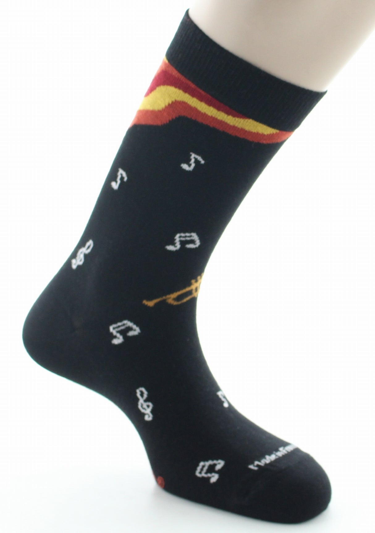 Chaussettes homme coton bio musique noir NOIR