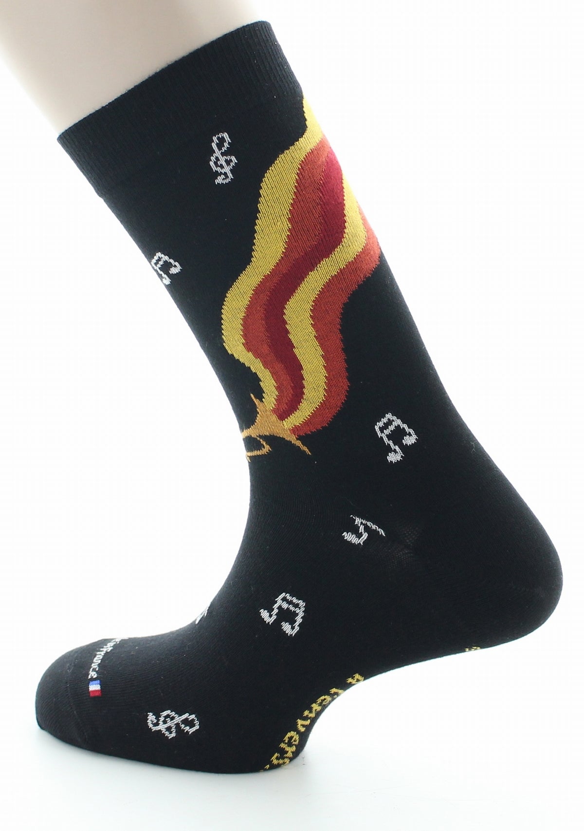 Chaussettes homme coton bio musique noir NOIR