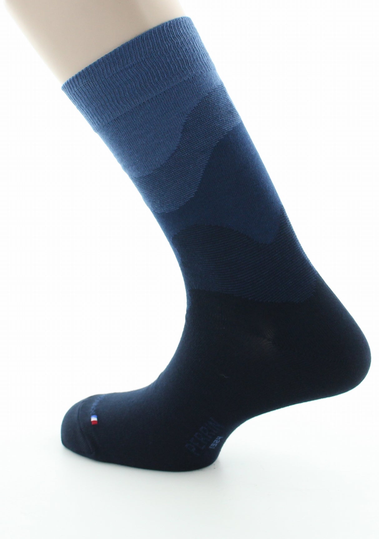 Chaussettes homme coton dégradé de marine MARINE