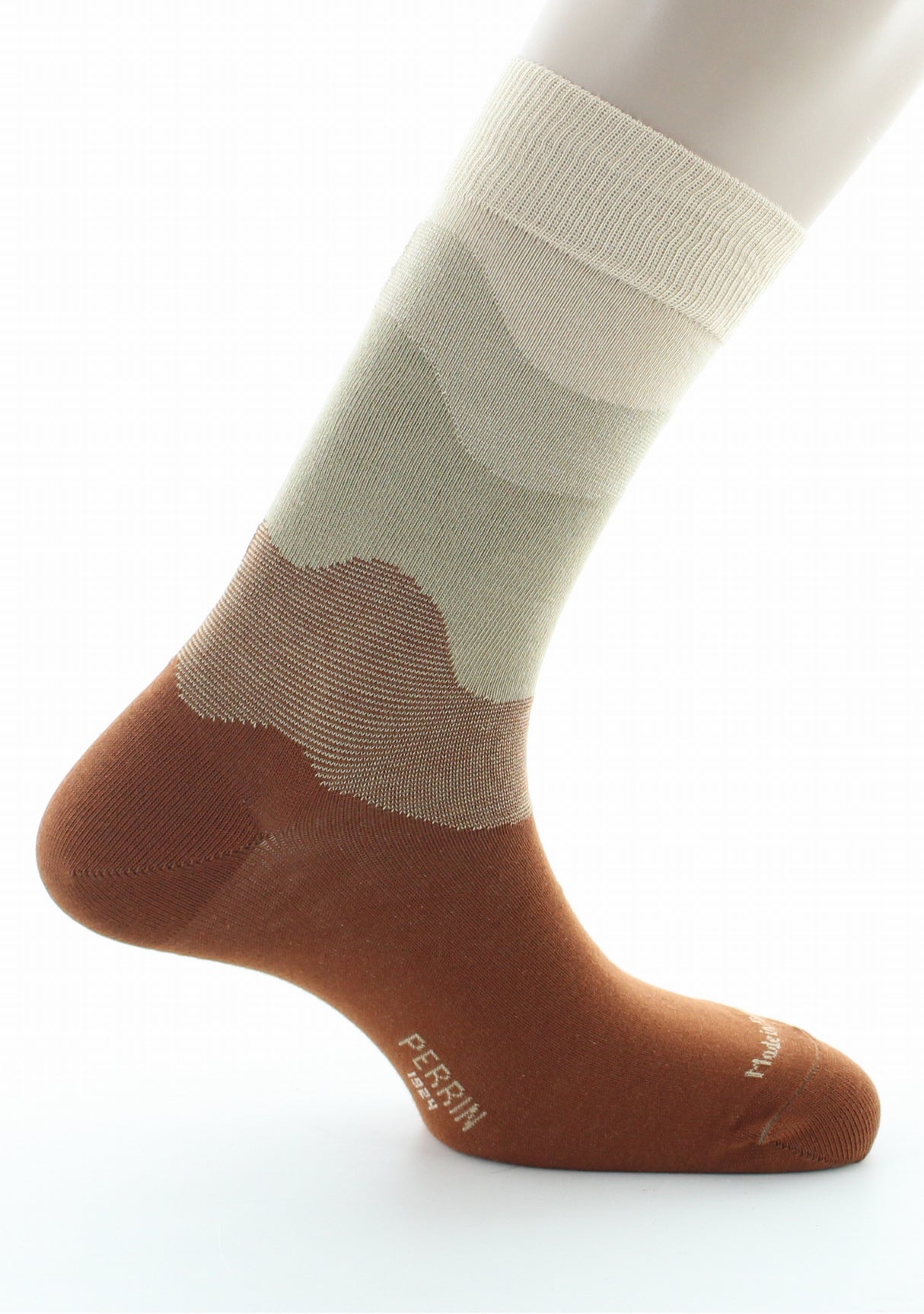 Chaussettes homme coton dégradé de marron MARRON