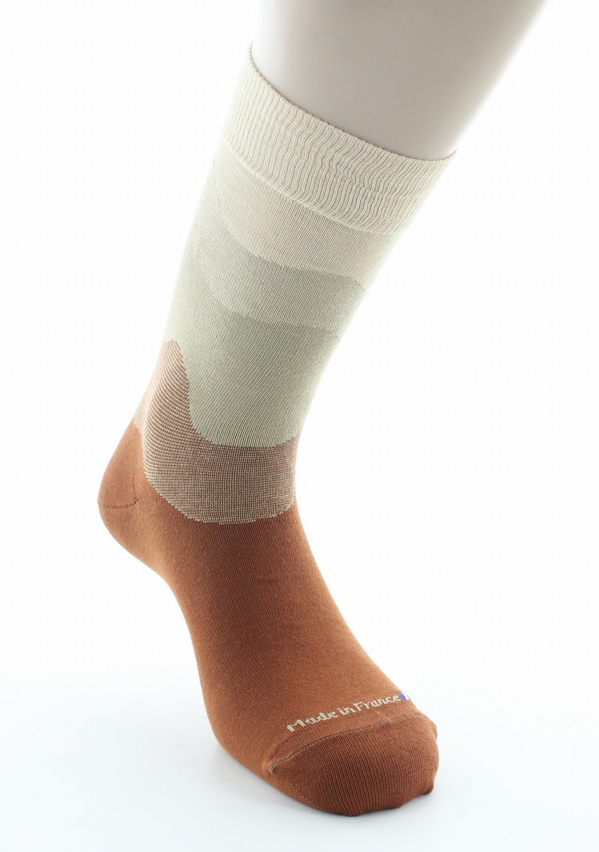 Chaussettes homme coton dégradé de marron MARRON