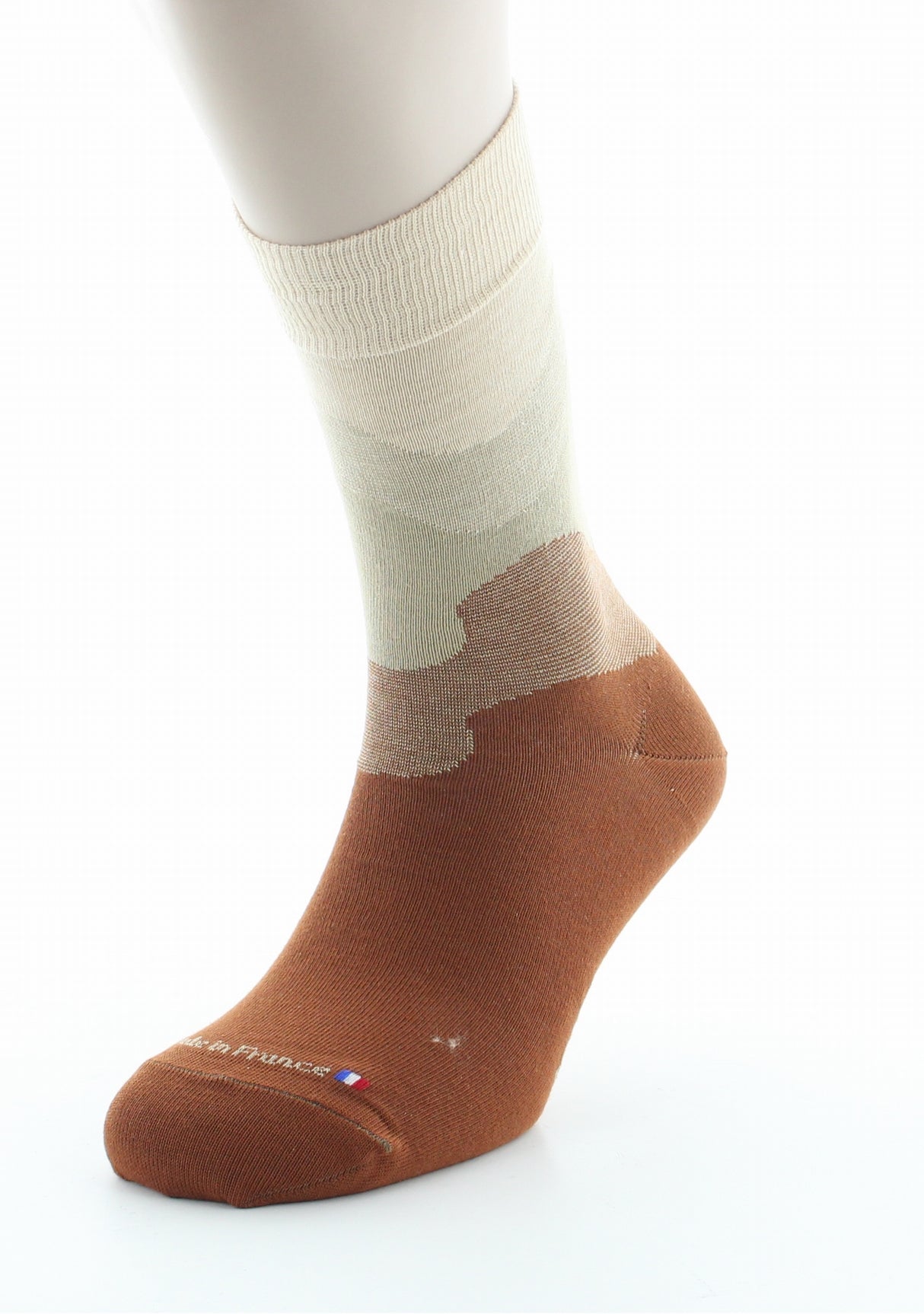 Chaussettes homme coton dégradé de marron MARRON