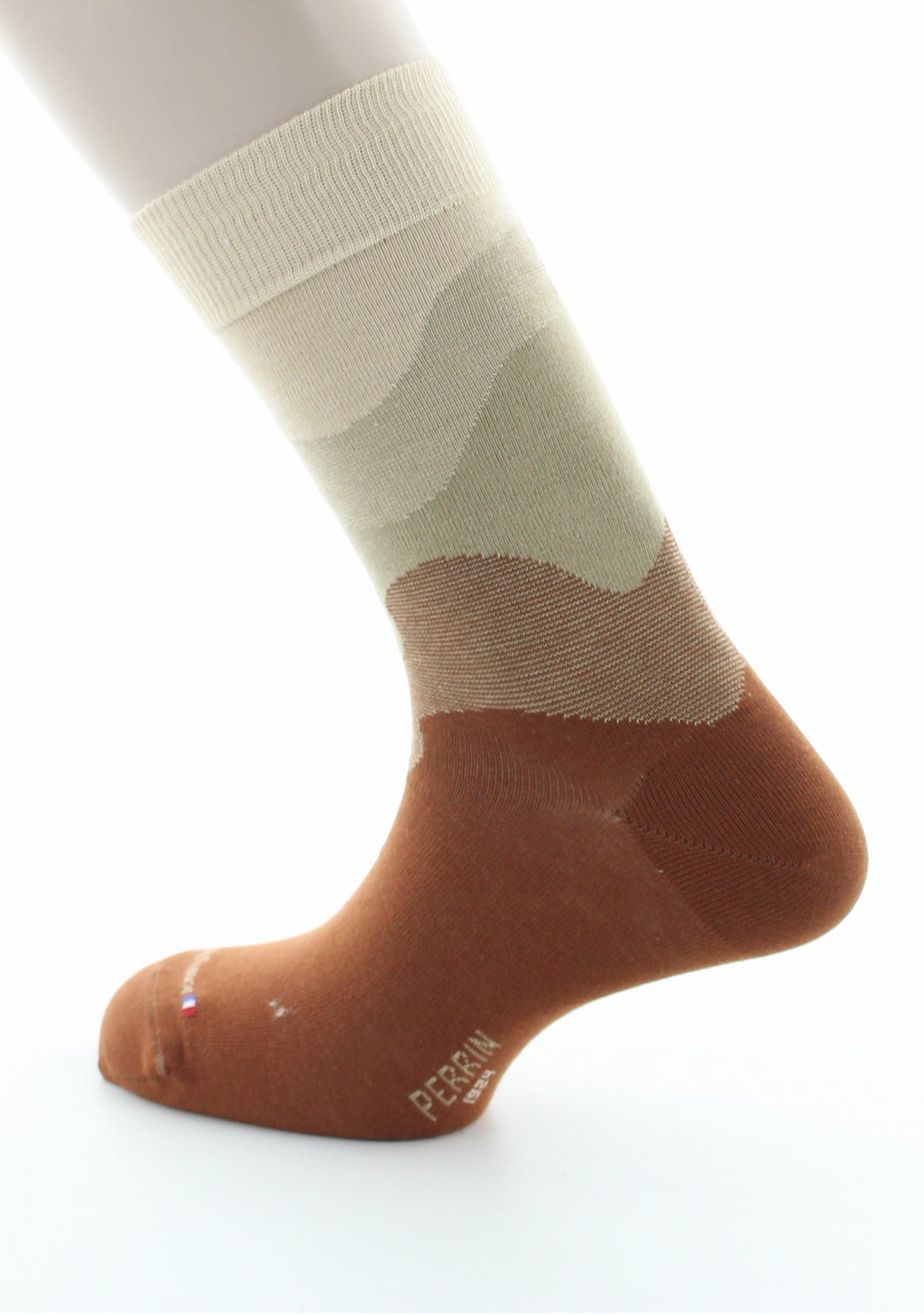 Chaussettes homme coton dégradé de marron MARRON