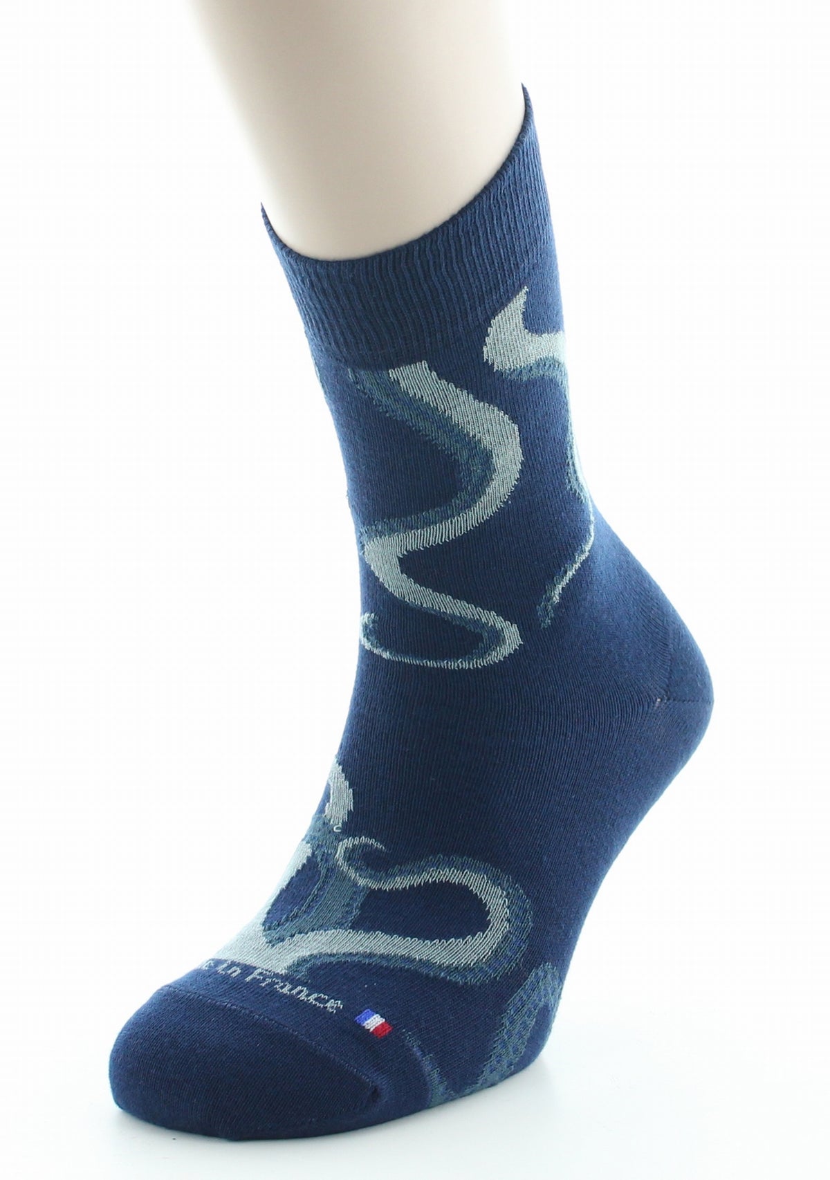 Chaussettes homme coton poulpe marine MARINE