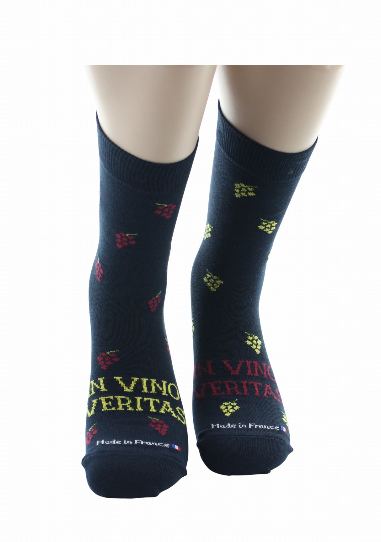 Chaussettes homme en coton Dagobert Vin "In Vino Veritas" MARINE