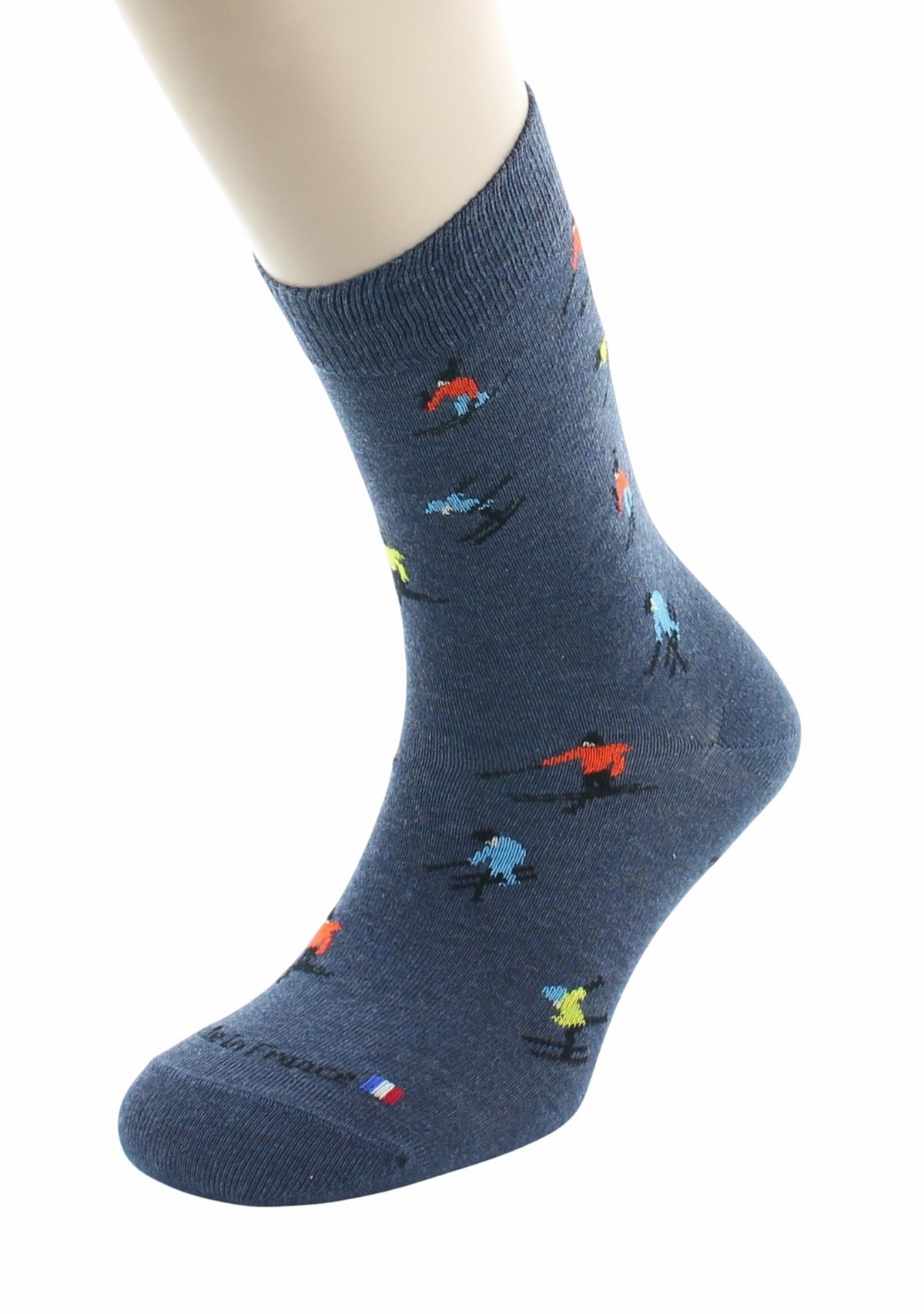 Chaussettes homme en coton motif Ski Bleu Jean BLEU JEAN