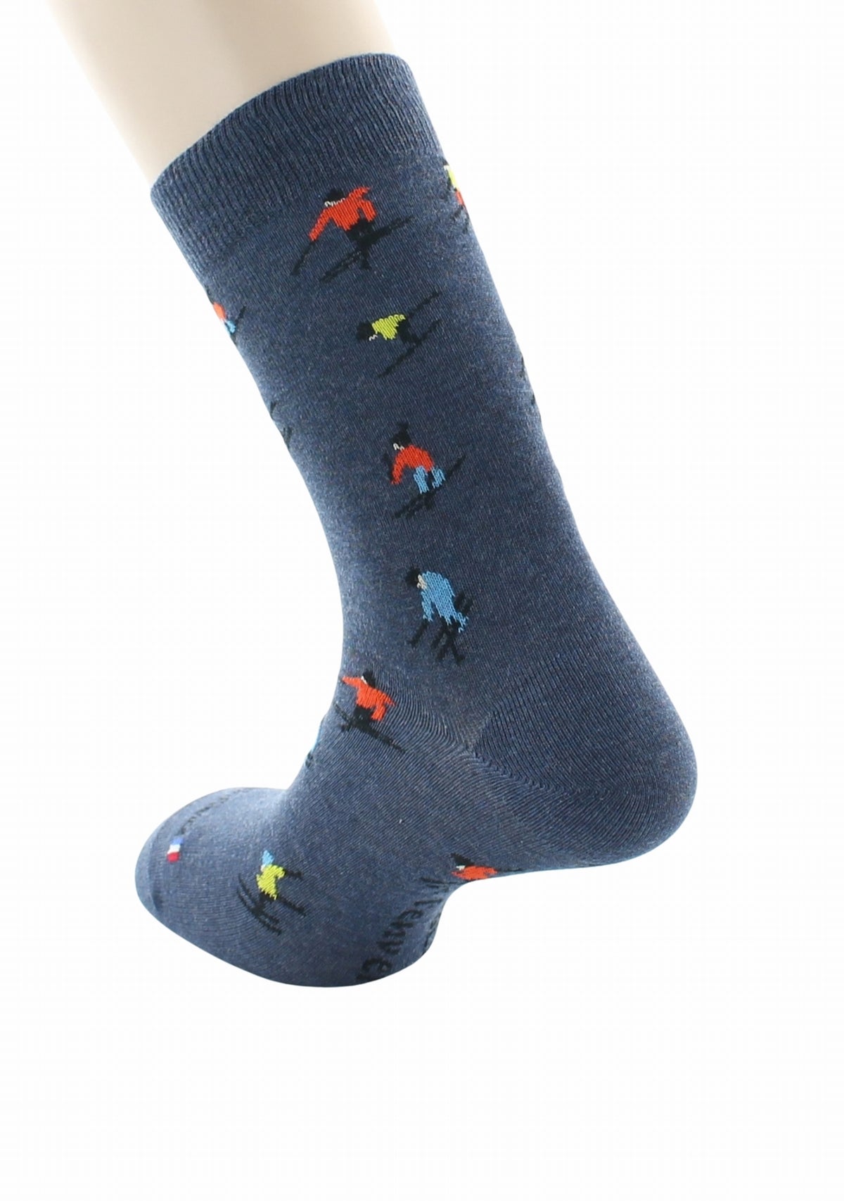 Chaussettes homme en coton motif Ski Bleu Jean BLEU JEAN
