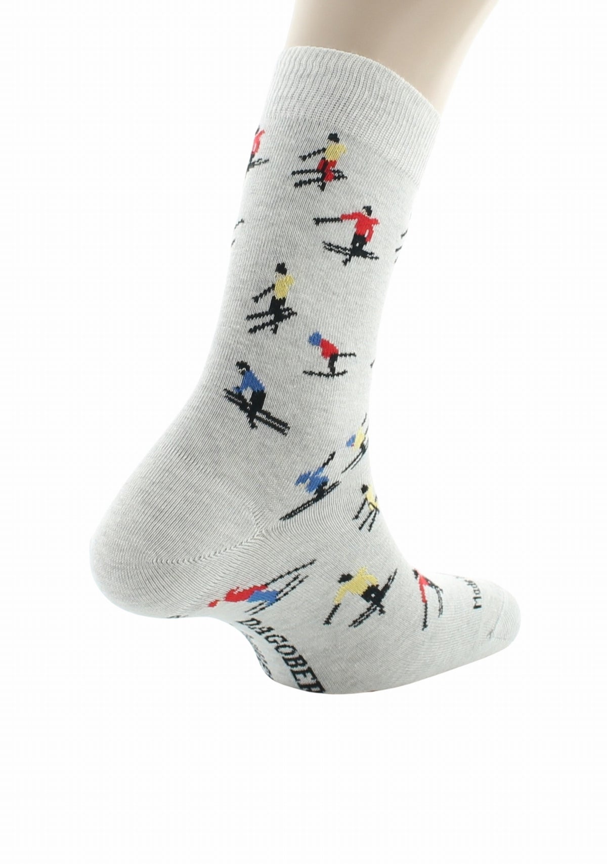 Chaussettes homme en coton motif Ski Gris GRIS CLAIR
