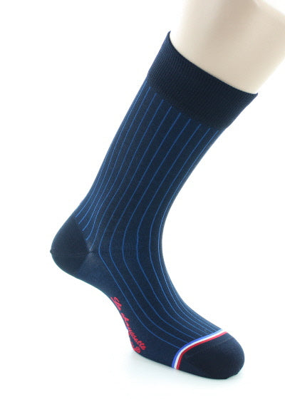 Chaussettes homme en fil d'Écosse Matignon Marine/Bleu MARINE