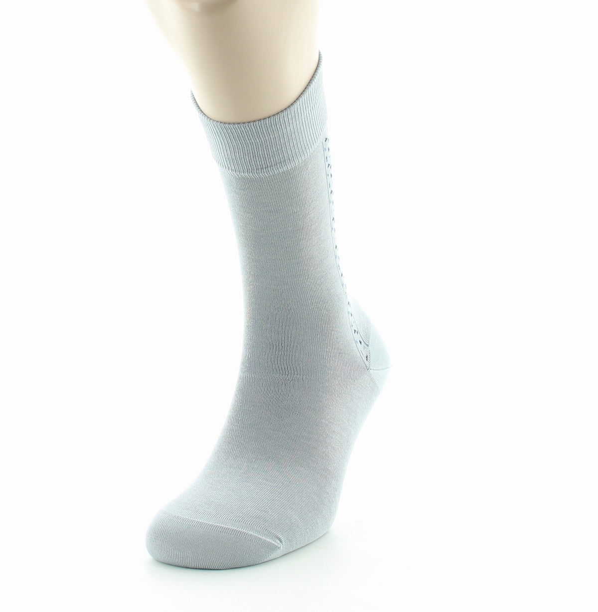 Chaussettes homme fantaisie baguette plumetis en coton fil d'Écosse GRIS