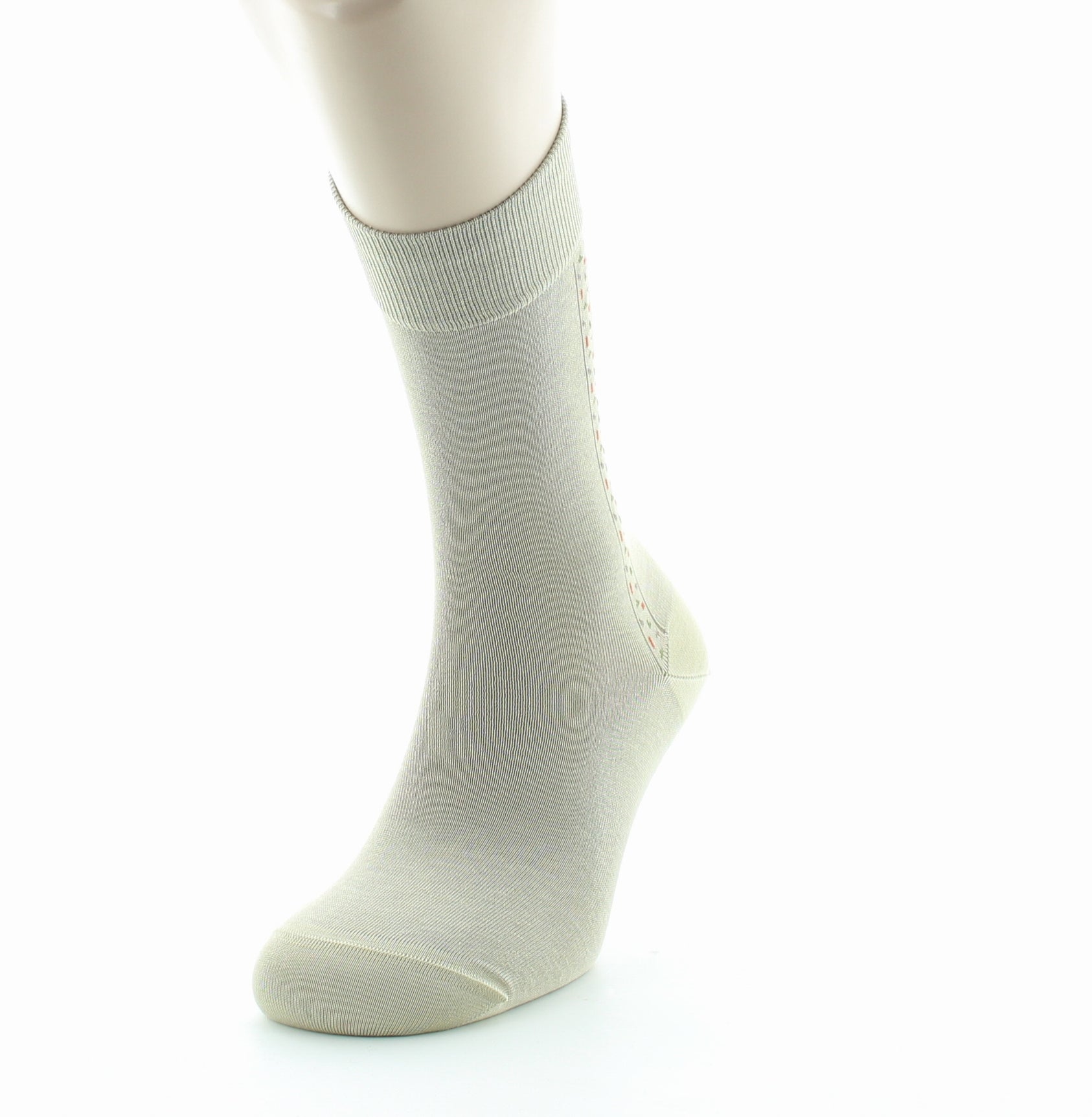 Chaussettes homme fantaisie baguette plumetis en coton fil d'Écosse TILLEUL