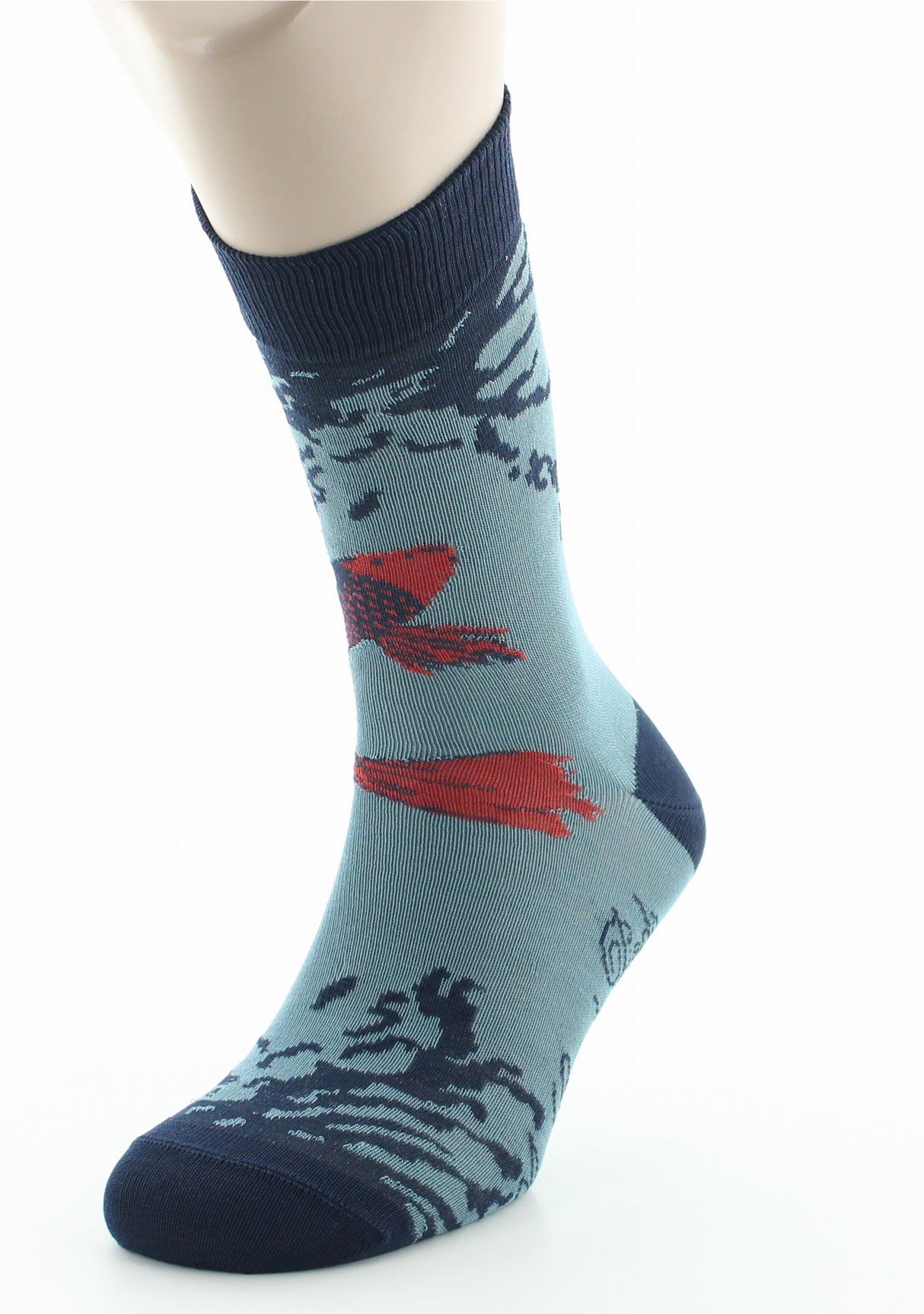 Chaussettes homme fil d'Ecosse Poisson Japonais BLEU