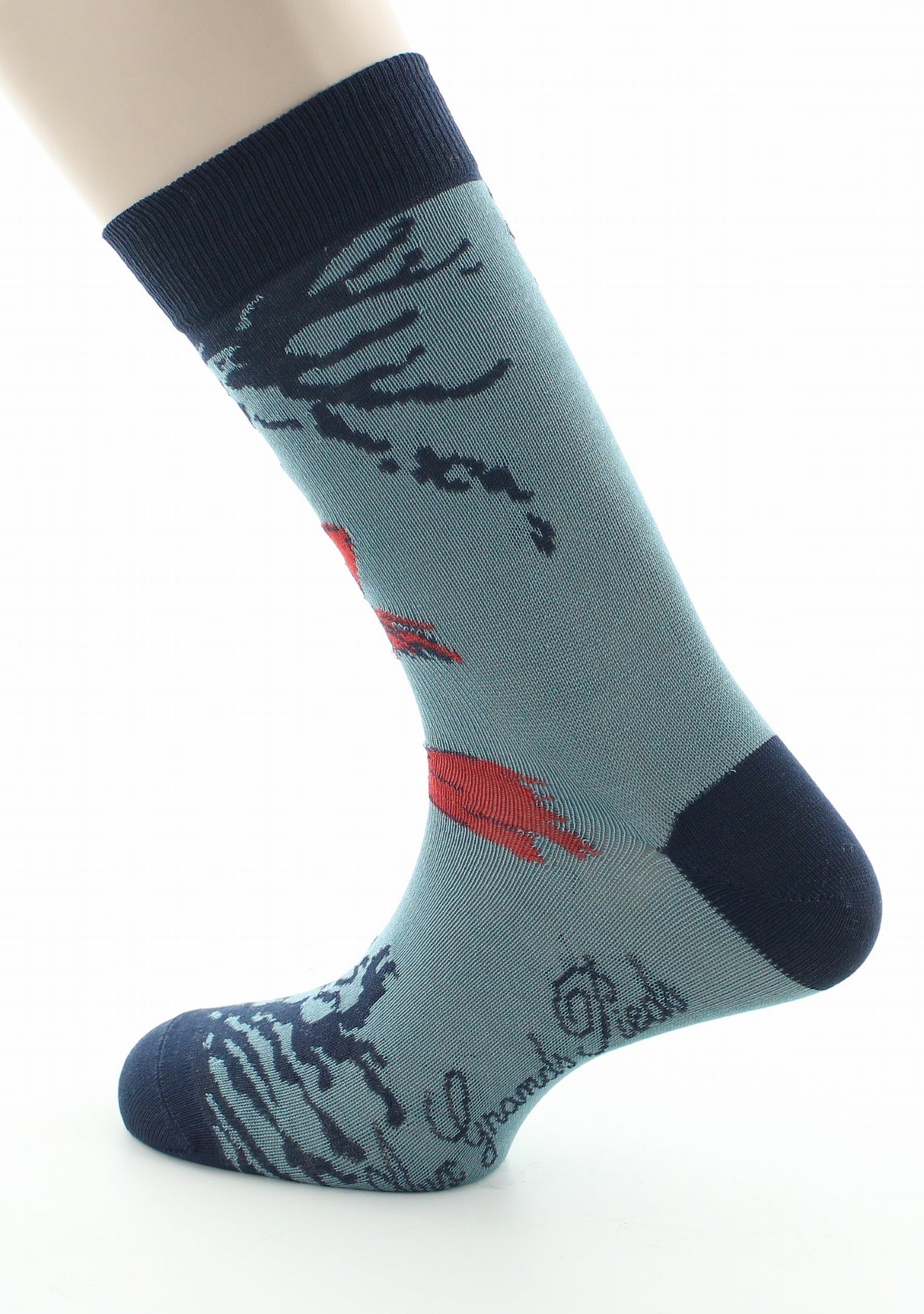 Chaussettes homme fil d'Ecosse Poisson Japonais BLEU