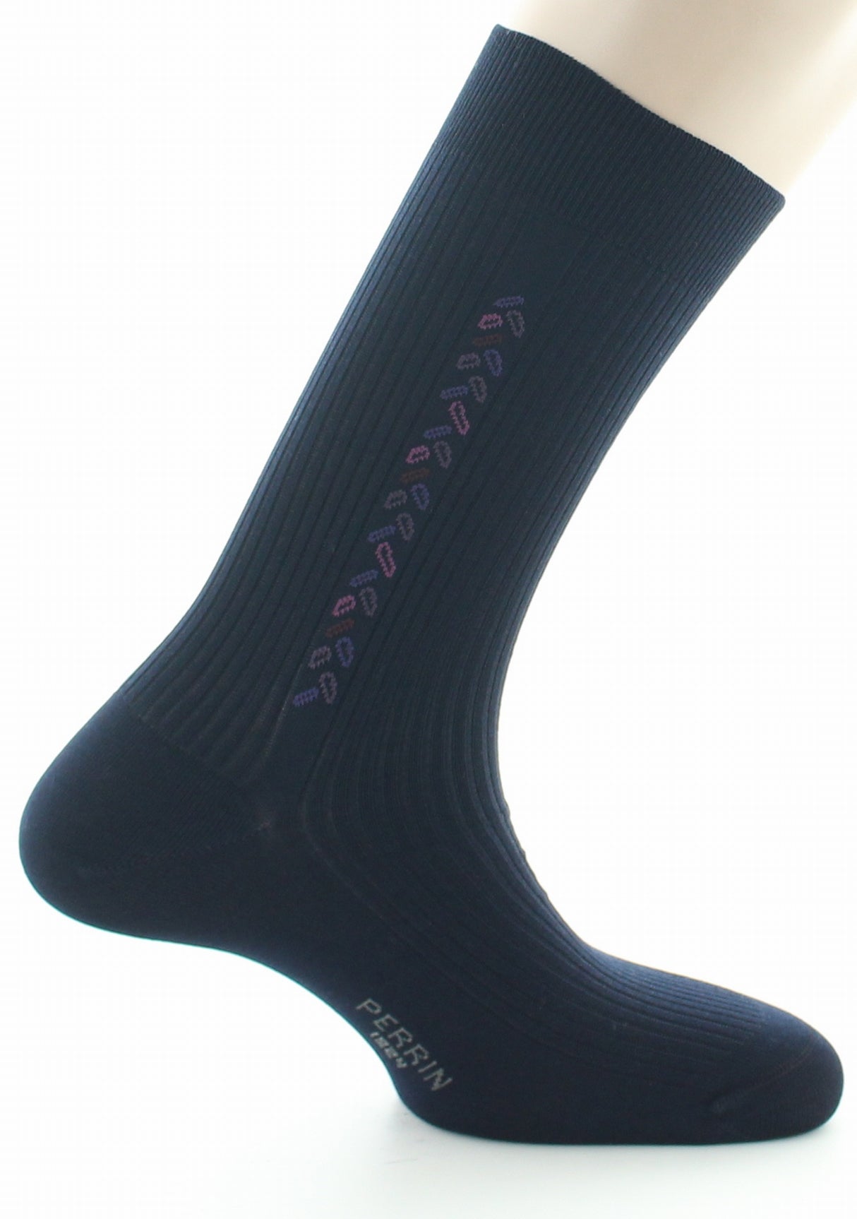 Chaussettes homme fil d'Ecosse sans élastique marine MARINE