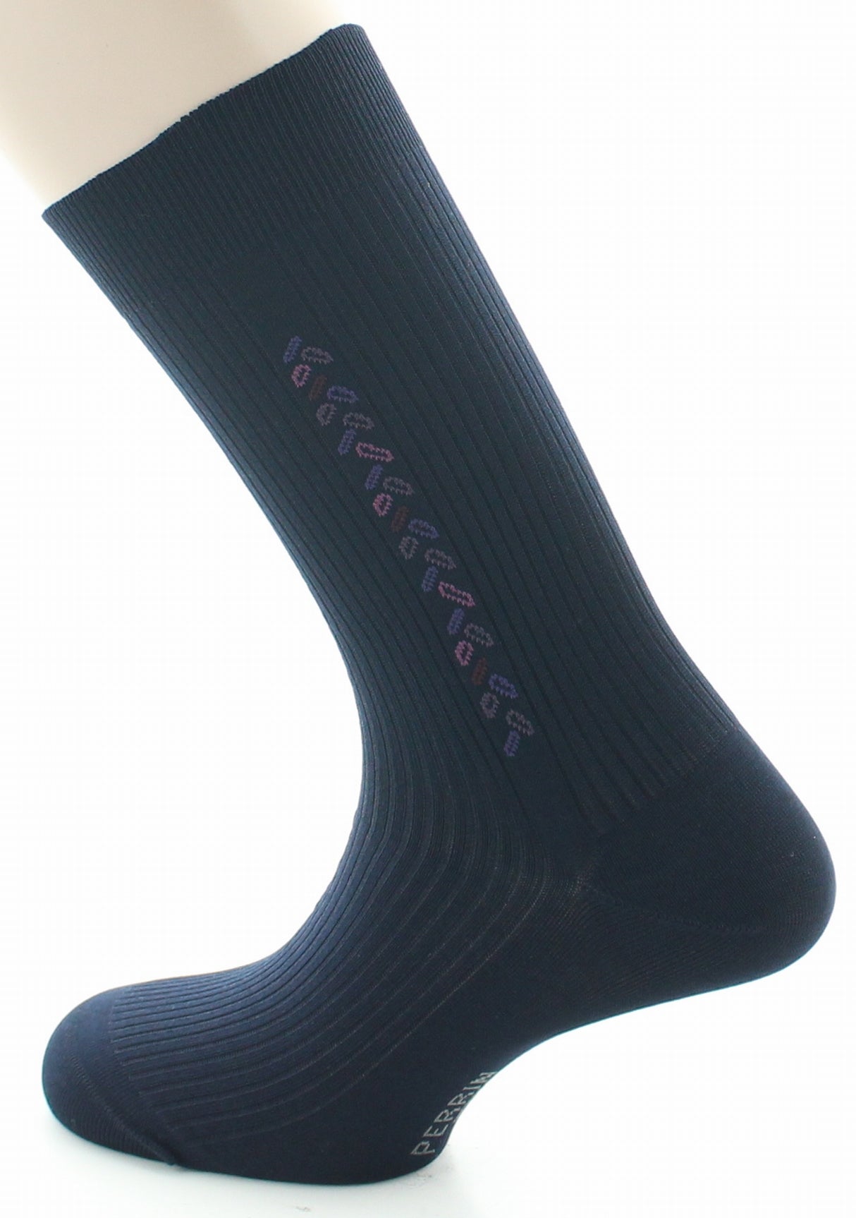 Chaussettes homme fil d'Ecosse sans élastique marine MARINE