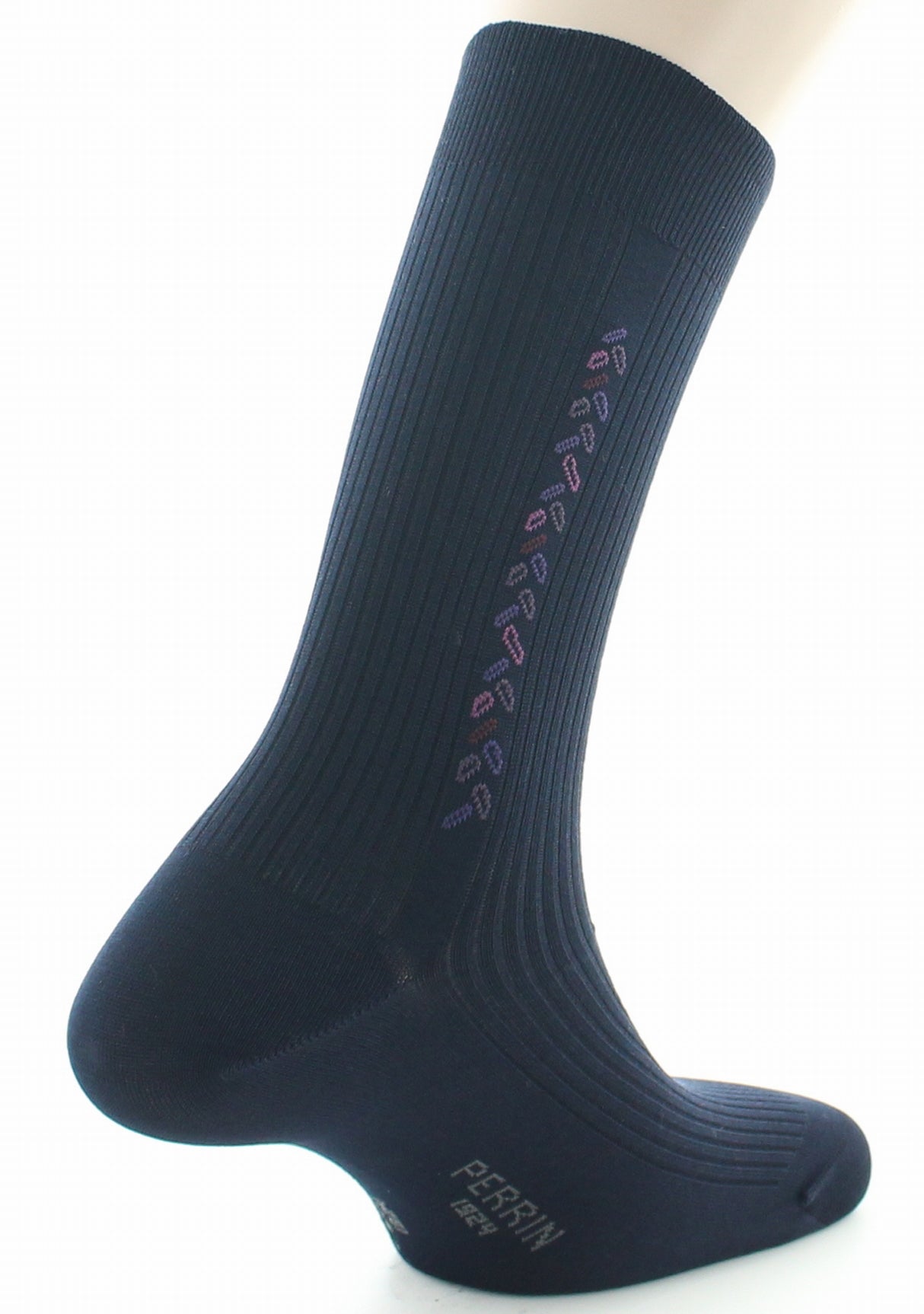 Chaussettes homme fil d'Ecosse sans élastique marine MARINE