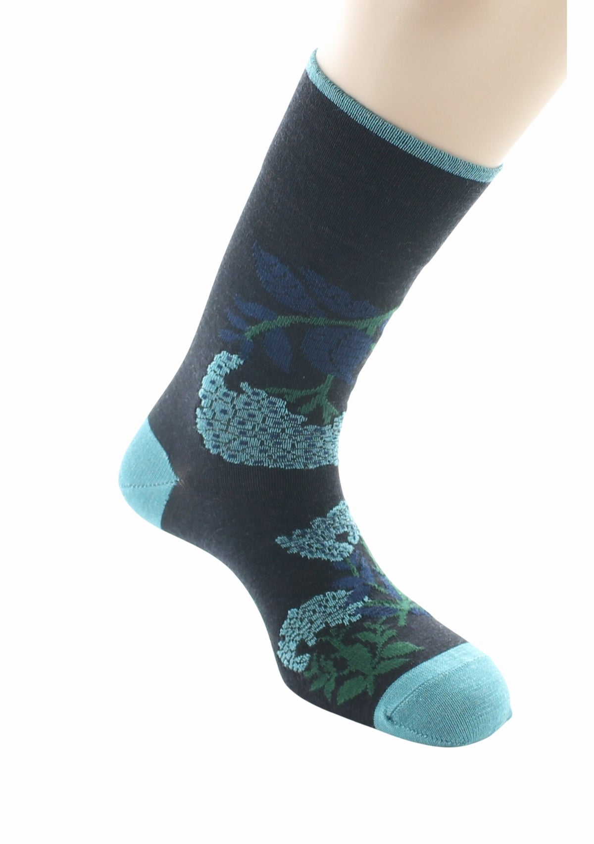 Chaussettes homme laine Berthe Fleurs NOIR/EPICEA