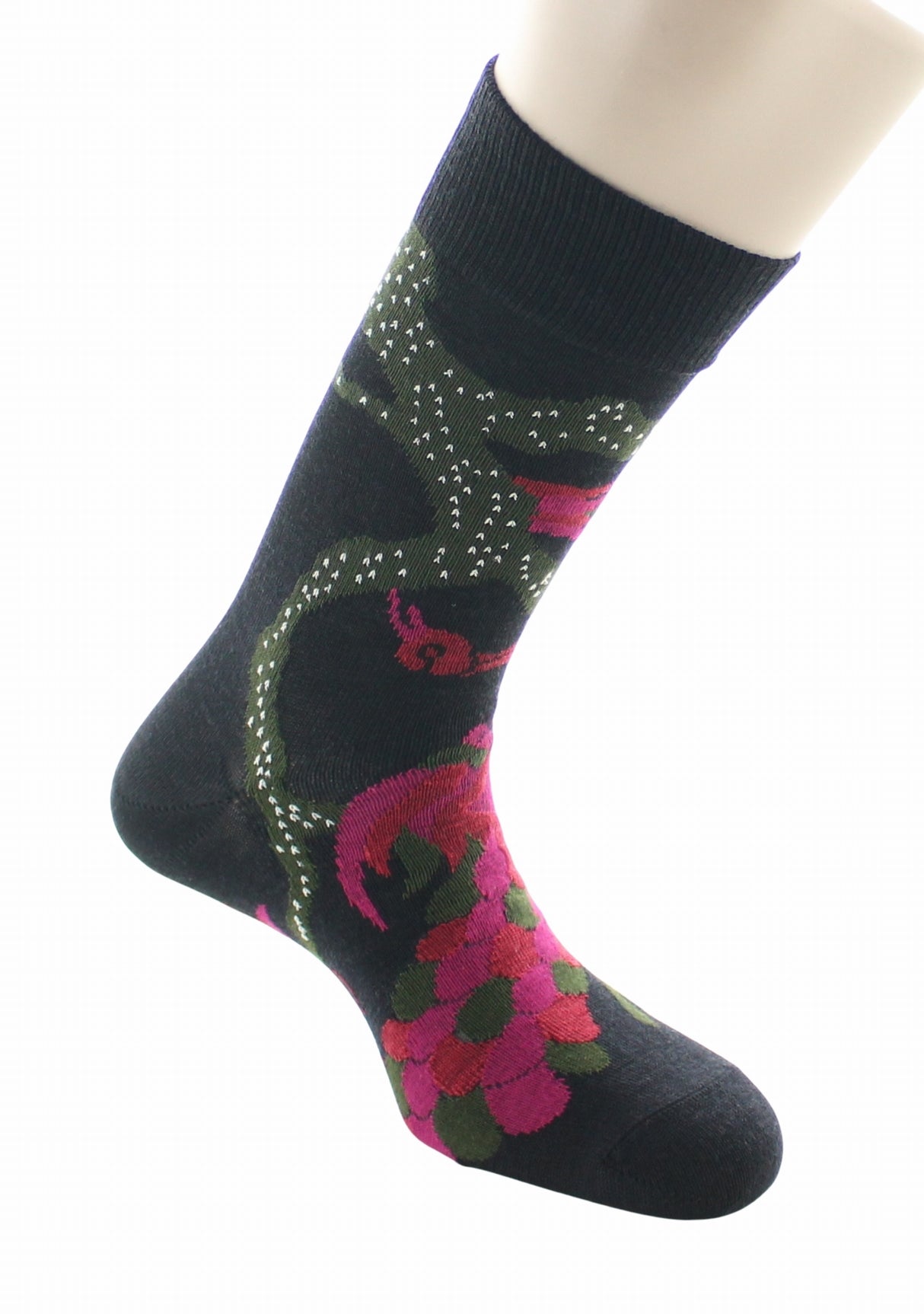 Chaussettes homme laine peignée Berthe Le Paon NOIR